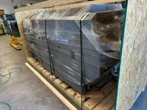 0038 AA&D Crating preparing industrial pallets in Fort Worth for efficient packaging and shipping