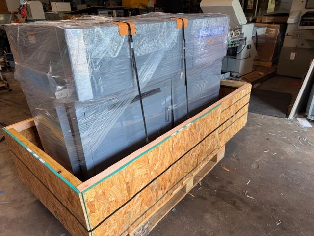 Parker Maritime Technologies wood crate on flatbed showcasing custom crating and shipping services in Fort Worth